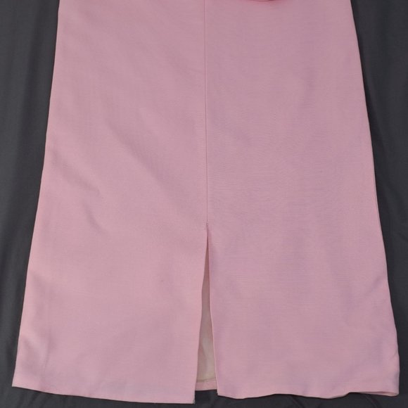 60s Maxi Fish Net Train Evening Gown Prom Dress Barbie Pink Handmade Vintage XS - Picture 15 of 16